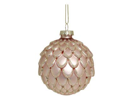 VIANOČNÁ GUĽA D8CM RUŽOVÁ CHIC ANTIQUE (52064107)