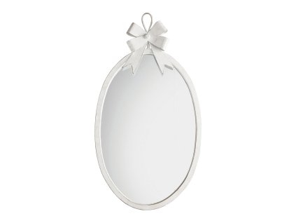 miroir ovale noeud en metal blanchi grand modele
