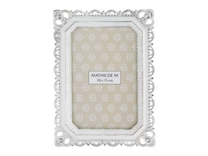 cadre photo rectangulaire arabesques royales en metal blanchi