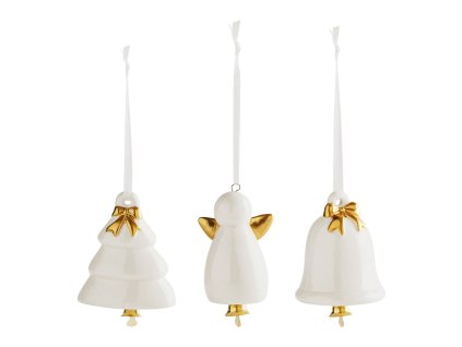 set de 3 decorations de noel a suspendre en ceramique
