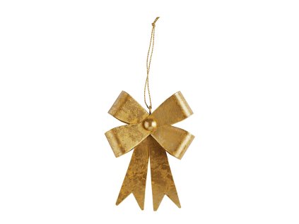 decoration noeud a suspendre en metal dore petit modele